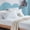 Geo Dots Blue, variant on Sleep Zone Kids Printed Twin Bed Sheets Set 3-Piece - Super Soft & Cute Kids Sheet Set with Flat Sheet, Fitted Sheet, Pillowcase (Twin, Little Bouquet Red)