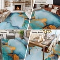thumbnail image 6 of 5x7 Washable Area Rug, Green Pink Non-Slip Large Rectangle Rug for Living Room Bedroom, Marble Turquoise Gold Abstract Marble Indoor Floor Mat for Home Decor, 6 of 9