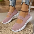 thumbnail image 5 of Walking Shoes, Women Shoes, Office Shoes, Women Mary Jane Walking Shoes Comfortable Knit Flats Slip On Dress Shoes for Women Casual Nurse Flats Diabetic Shoes With Arch Support, Pink 9, 5 of 7