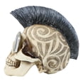 thumbnail image 5 of Celtic Tattoo Knotwork Mohawk Black Punk Haired Skull With Cool Shades Figurine, 5 of 7