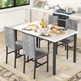 thumbnail image 2 of MIERES 5-Piece Dining Table Set for 4, Faux Marble Kitchen Table and Chairs for 4, Modern Dining Room Table with 4 Chairs, Dinner Table Set for Small Spaces, Grey, 2 of 8