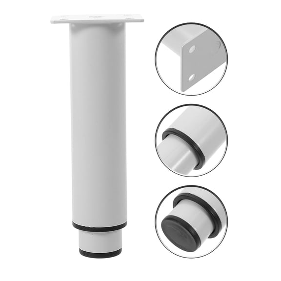 Toyvian White Adjustable Metal Furniture Legs for Bed Frame, Cabinet, Desk, Sofa, and TV Stand Support