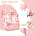thumbnail image 4 of DAKIMOE Clear Backpacks for School Small Clear Book Bag Heavy Duty Pvc Transparent Backpack Stadium Approved See Through Book Bags, Pink Checkered, 4 of 8