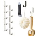thumbnail image 2 of Waterproof Adhesive No Drill Hooks, Rustproof Heavy Duty Stainless Steel Wall Hooks, Bathroom Towel Hooks Stick on Kitchen Door, for Hanging Coat, Hat, Towel, Robe, Clothes, 2 of 6