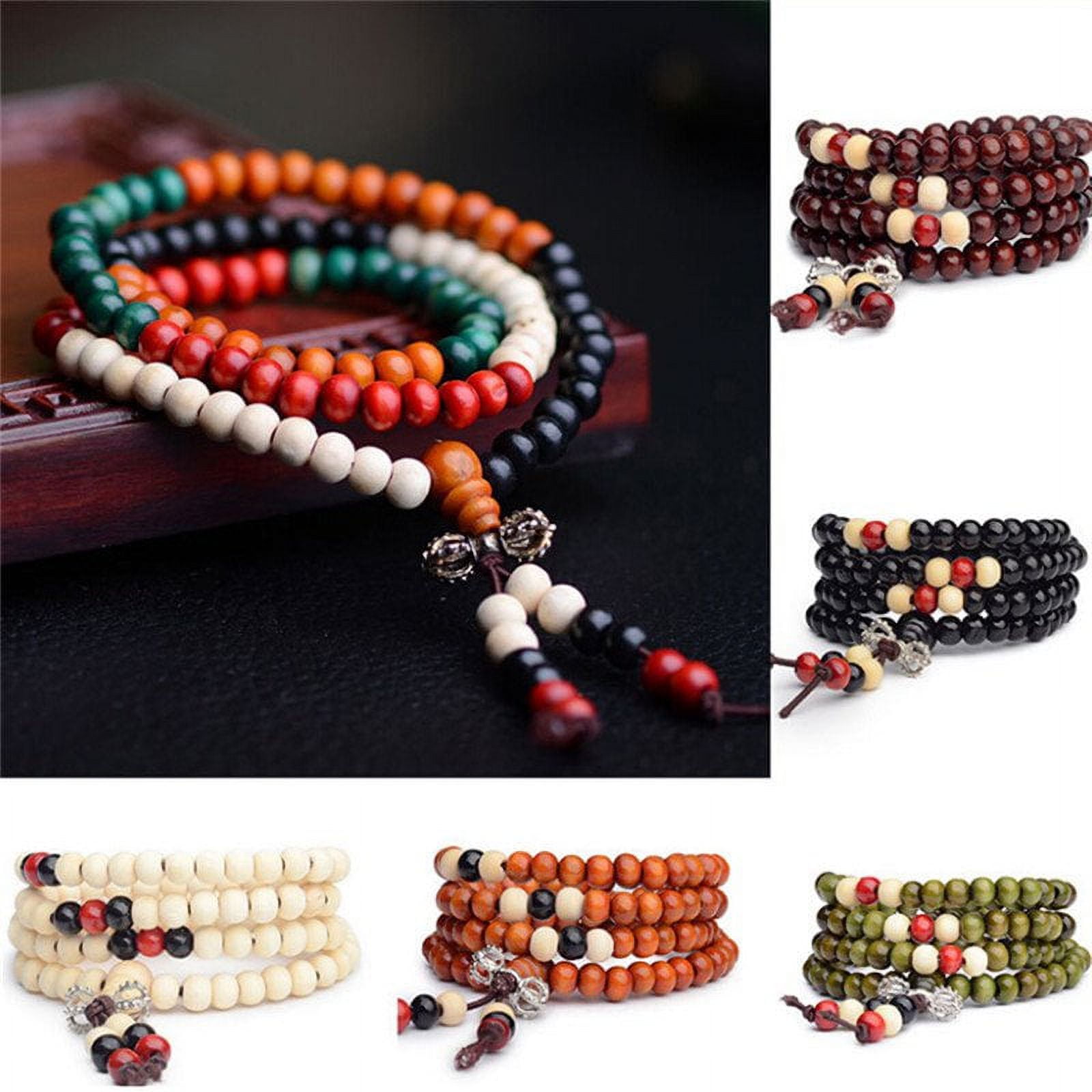 6/8/10mm Green Jade Jadeite 108 Prayer Beads Tibet Buddhist Belief Mala