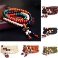 thumbnail image 2 of DEBGFS Perles de Prière Sandale Mala Bouddhisme Tibétain 8mm 108 Perles bracelet Collier, Multicolore, 2 of 3