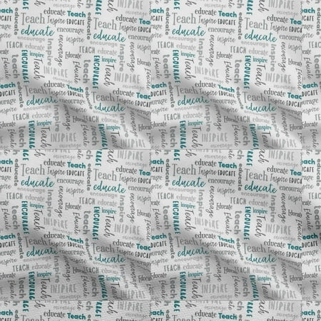 oneOone Velvet Teal Green Fabric Text Dress Material Fabric Print Fabric By The Yard 58 Inch Wide