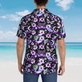 thumbnail image 6 of Daiia Pink purple rainbow flower butterfly Hawaiian Shirt for Men Gentle Cotton Regular Short Sleeve Casual-Large, 6 of 9