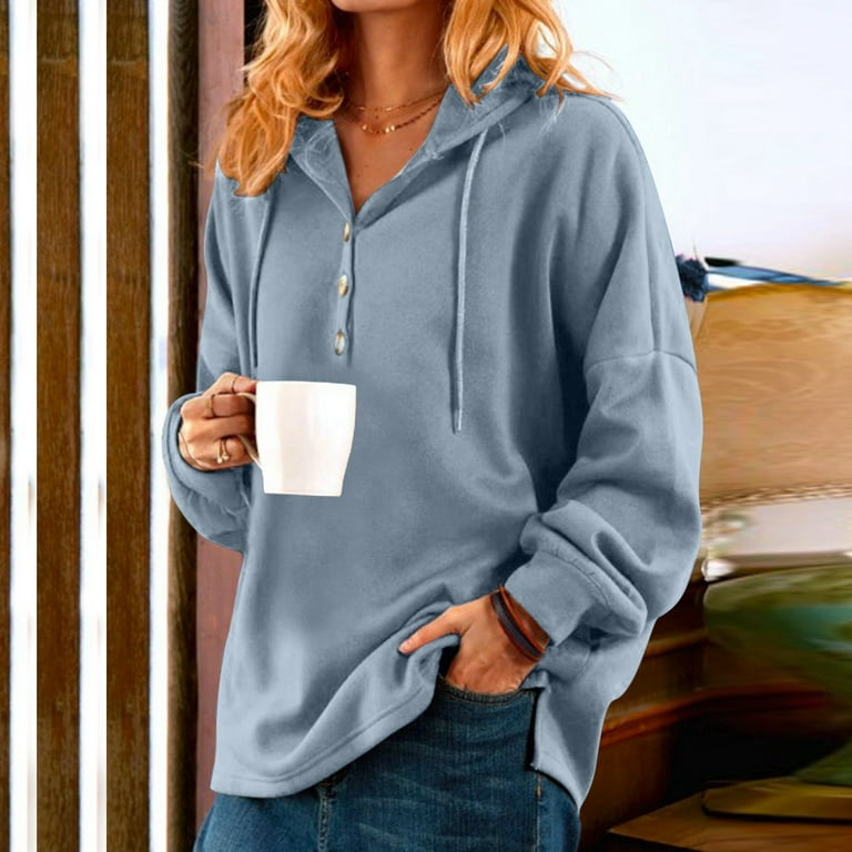 Womens Clothing Women's Solid Color Sweatshirt Women's Casual Long