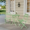 thumbnail image 2 of 3-Piece Patio Bistro Set Outdoor Furniture Set Folding Bistro Table and Chairs with Premium Steel Frame Weather Resistant Conversation Set for Bistro Balcony Porch Yard Garden，green, 2 of 9