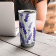 thumbnail image 4 of 20 Oz Lavenderand Butterflies Coffee Tumbler Double Wall Insulated Stainless Steel Water Bottle | Metal Reusable Thermoses Flask with Cup Cap | Leak & Sweat Proof with Anti-Dust Lid, 4 of 7