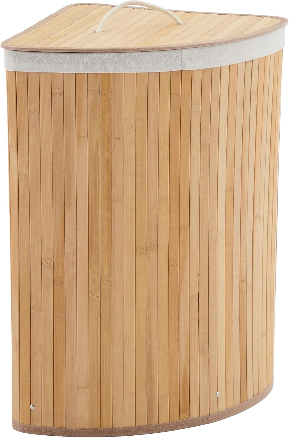 Garvee 58L Hamper with Lid, Bamboo Laundry Basket with Removable Liner & Handles, Oak