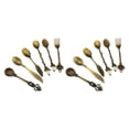 thumbnail image 4 of Advancent Juego de 6 unidades de vajilla Retro, tenedor, cuchara de aleación, cuchara de cocina, cucharón de cocina, doméstico, cucharilla, bronce verde 2piezas Advancent CBP022364, 4 of 5