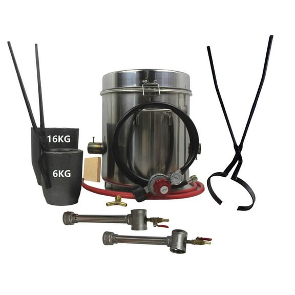 16kg Melting Furnace Kit with 2 in 1 Crucible Tongs Full Foundry Casting Machine for Melting Copper Brass Gold Aluminum