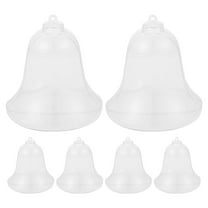 Hemoton 6pcs Fillable Clear Plastic Christmas Ornaments Bell Shaped Baubles Ball Christmas Tree Decorations Candy Hanging Ball Box For Diy Crafts