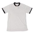 thumbnail image 1 of Camiseta de fútbol para hombre, manga corta, abotonada, con estampado de letras, transpirable, rendimiento atlético, camiseta blanca M, 1 of 15