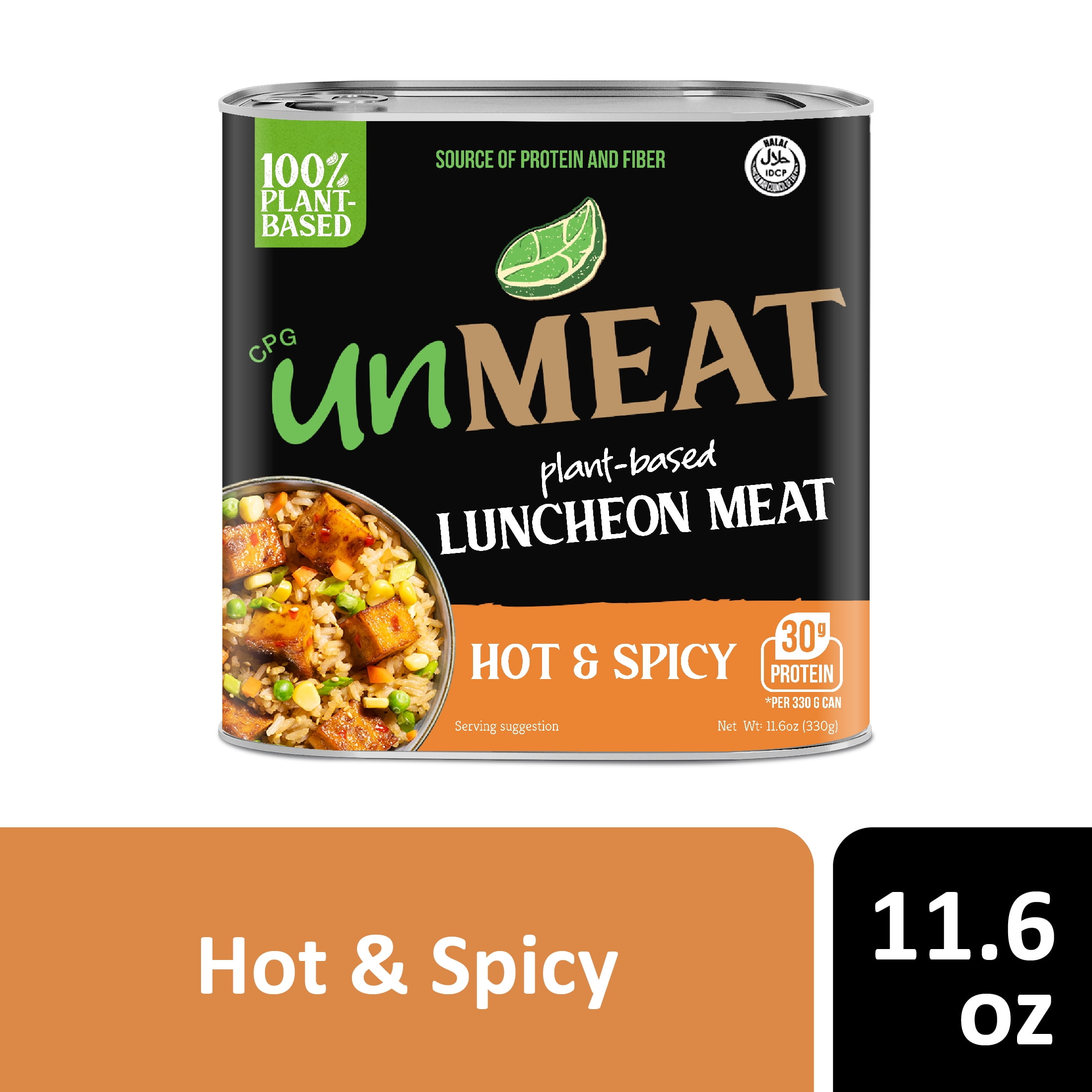(2 pack) unMEAT Plant-Based Luncheon Meat Hot & Spicy Can, 11.6oz