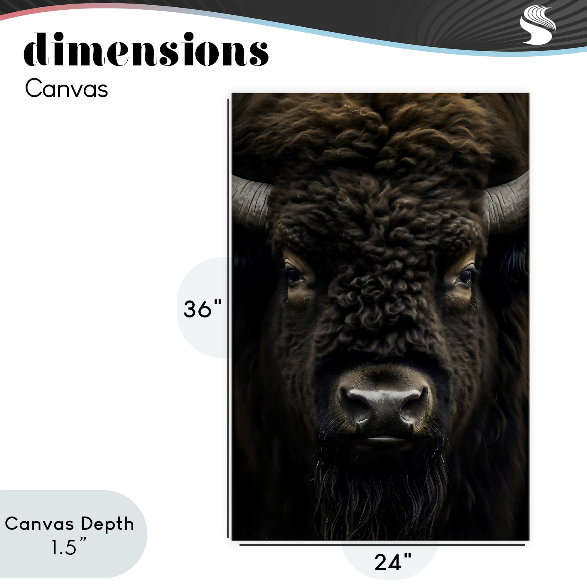 Stupell Industries Bison Portrait Close Up Canvas Wall Art, design by Creative Studio