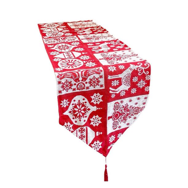 Camino de mesa navideño de temporada, súper suave, antibolitas, lavable, resistente al desgarro, aislamiento térmico, poliéster, algodón, fiesta de Navidad, camino de mesa de comedor de invierno, C