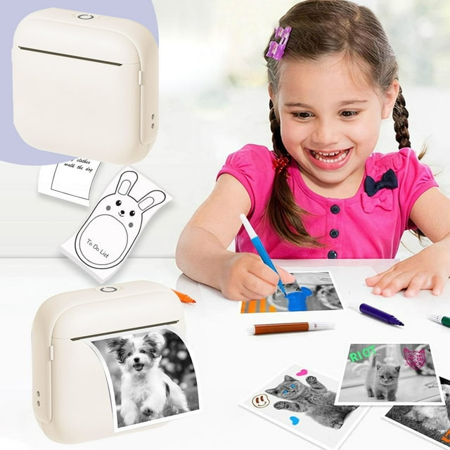Portable Bluetooth Thermal Label Printer Inkless Wireless Mini Barcode Printer 200Dpi Adhesive Labels Compatible With App Printing For Home Office Organization Shipping And Product Labeling