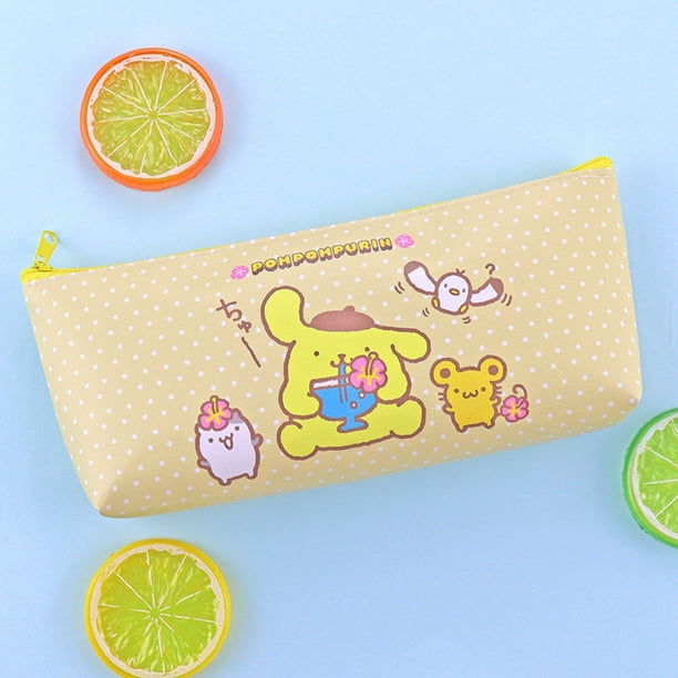 Bolsa de bolígrafo de PU de una sola capa de Sanrio de dibujos animados, bolsa de almacenamiento de papelería Kuromi, estuche escolar Kawaii grande para bolígrafos, 21,5x10,5x3cm Fivean unisex