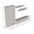 thumbnail image 5 of Wall Mounted Floating Modern Entertainment Center Fly A, White, A4, 5 of 5