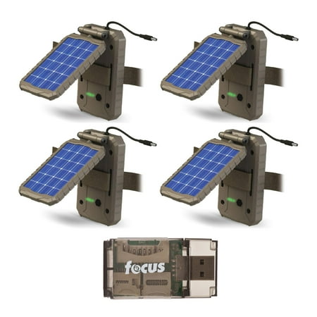Stealth Cam Lithium Solar Power Panel (4-Pack) with Card Reader