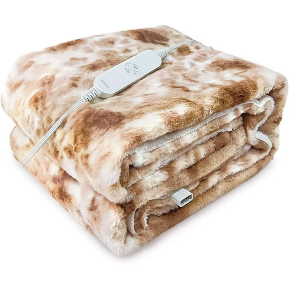 Electric Blanket, Ultra Soft Heated Blanket with 12 Heat Settings & 8 Timer Settings, Machine Washable -50'' x 60'' - CF01