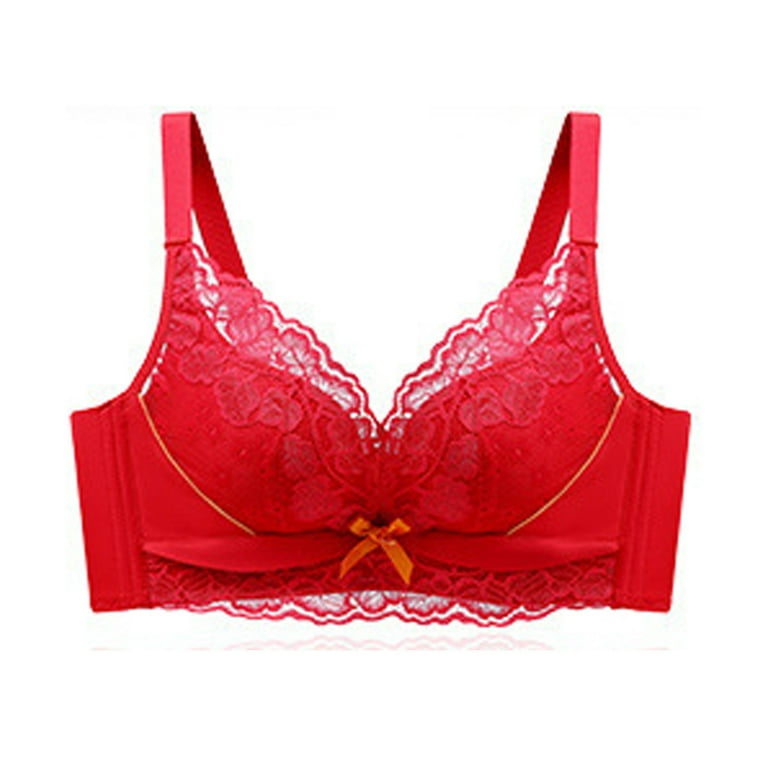 Mrat Clearance Bras for Women Push up Stretch Strapless Pad Underwire  Bralette Tops Front Closure Oversized Lace Bralette Sports Pack Bralettes  for Women Red XL 
