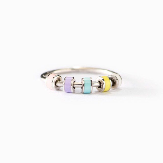 Anillos de dedo neutros de esmalte de color de estilo europeo y americano con cuentas para aliviar el estrés Amantes de la joyería Anillo creativo de aproximadamente 18,9 mm Gao Jinjia LED
