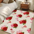 thumbnail image 5 of Valentine's Day Washable Area Rug 4 x 6 ft Romantic Red Rose Floral Pink Red Love Heart, Soft Non Slip Rugs Stain Repellent Indoor Felt Carpet for Living Dining Room Bedroom Home Office, 5 of 9