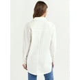 thumbnail image 4 of Sofia Jeans Women's and Women's Plus Sofia Oversized Boyfriend Shirt with Long Sleeves, Sizes XS-4X, 4 of 5