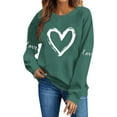 thumbnail image 5 of VKOYWKM Crewneck Sweatshirts Women Valentine's Day Pullover Heart Print Oversized Sweatshirts Romantic Holiday Sweatshirt Casual Long Sleeve Spring Sweatshirts, 5 of 7