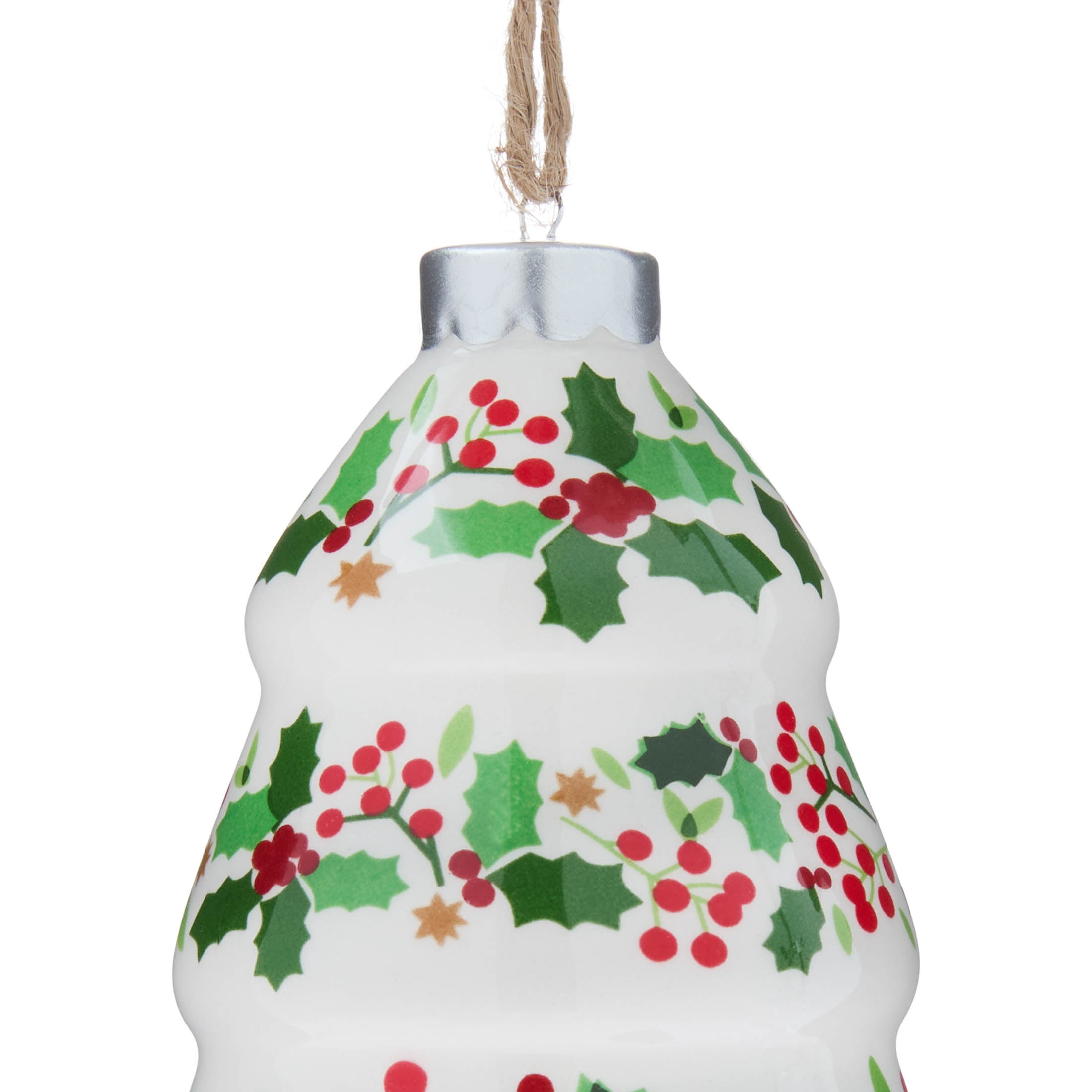 Red/Green/White Mini Ceramic Tree Christmas Ornament, 4.5", by Holiday Time