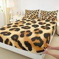 thumbnail image 3 of Manfei Cheetah Print Queen Sheet Sets,Brown Black Flat Sheet,Leopard Pattern Queen Fitted Sheet For Teens,Super Cozy Room Decor,4-Piece, 3 of 7