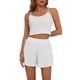 thumbnail image 1 of Pijamas de mujer INSPIRE CHIC, ropa de estar en casa, blusa de cuello redondo y tirantes finos, conjunto de pantalones cortos XL, blanco, 1 of 6