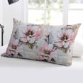 thumbnail image 5 of Vintage Spring Floral Throw Pillow Cover 24 x 36 Inch Decorative Pillow Cover Pink Summer Botanical Retro Flowers Lumbar Pillowcase Seasonal Rectangle Cushion Case for Couch Sofa Bed Living Room, 5 of 7