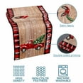 thumbnail image 5 of Bed Runner Scarf for Cal.King Size Bed, Red Truck Christmas Beds Scarf Throws for Foot of Bedding, Red Black Plaid Xmas Tree Vintage Decorative Beds Runners for Bedroom Guestroom, 102"x20", 5 of 8