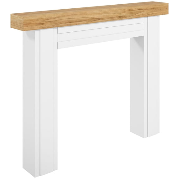 Modern Freestanding Fireplace Mantel Surround with Leg for Electric Fireplaces 51.2 Inch Width 40.6 Inch Height Natural Wood