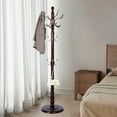 thumbnail image 4 of Coat Rack Freestanding, Hall Tree with 14 Hooks, Heavy Duty Wooden Coat Tree Stand, Adjustable Height, Sturdy Base for Bedroom Hallway Office - Load 300lbs, 4 of 8