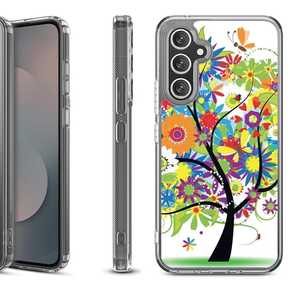 Shockproof Protective Phone Case Cover for Samsung Galaxy S25 FE, by OneToughShield - Colorful Tree