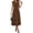 Brown, variant on Womens Spring Dresses Asymmetrical Neck Short Sleeve Pleated Swing Knit Midi Dress Business Casual