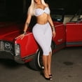 thumbnail image 4 of Women Polka Dot 2 Piece Set Strap Crop Top High Waist Capri Pants Summer Outfit, 4 of 8