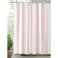 thumbnail image 3 of Pink Striped Bathroom Curtain 84 Inch Shower Curtain with Hooks, Modern Farmhouse Pink White Stripes Waterproof Polyester Bath Curtain Washable Bathtub Curtain 72''x 84'', 3 of 6