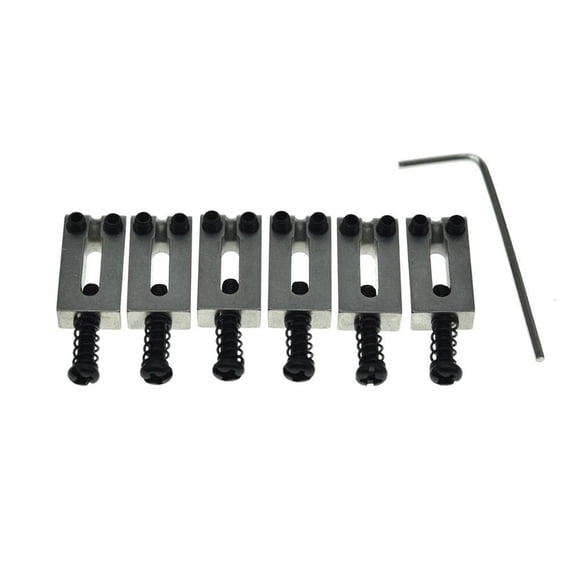 Dopro - Juego de 6 monturas de acero inoxidable para guitarra (10,5 mm, con tornillos negros para gu