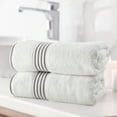 thumbnail image 2 of Lavish Home 35x70 Bath Towels - 2PC Quick Dry Cotton Towel Set, White/Gray, 2 of 6