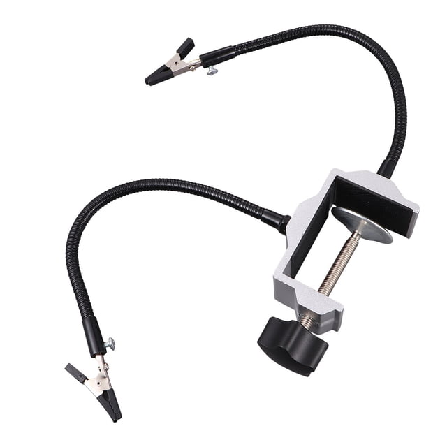 KAKOWELY Metal Soldering Station Electric Soldering Iron Rack Universal Arm Simple and Multifunctional Soldering Station Universal Arm Clips (Silver)6.89"X2.36"X1.77"
