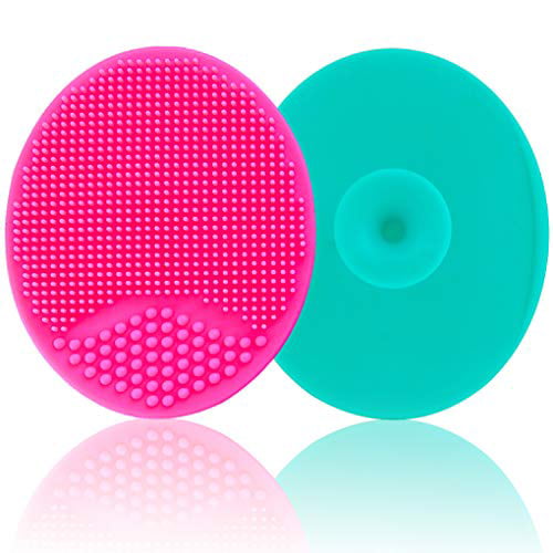 Baby Cradle Cap Brush Large-Blue & Pink Silicone Scrubbers Exfoliator Brush The SkinSoother Baby Essential for Dry Skin Cradle Cap and Eczema Baby Bath Brush Silicone Massage Brush 