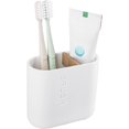 thumbnail image 1 of YSTINNG Toothbrush Holders Bamboo Electric Toothbrush Holder Bathroom Storage Organizer Countertop for Toothpaste, Floss, Razor, White DYF329-1691, 1 of 9
