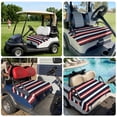 thumbnail image 6 of Golf Cart Seat Covers for 2 Seater, Red Navy Blue Striped Soft Microfiber Cart Seat Towel Blanket, Contemporary Minimalist Absorbent Breathable Non Slip Bench Seats Protector for Golf Course 51"x31", 6 of 9